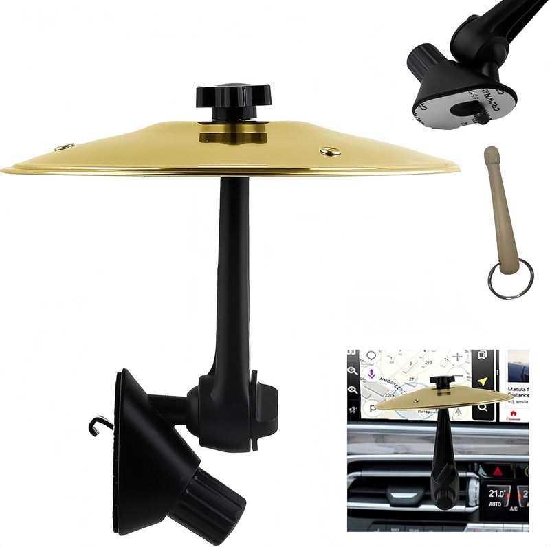 SKAHEE Car Cymbal Air Vent Mini Cymbal for Car - Vibrational Metal Clip-On Crash Cymbals Set, Compact & Durable Musical Accessory for Drivers & Drummers - Image 1
